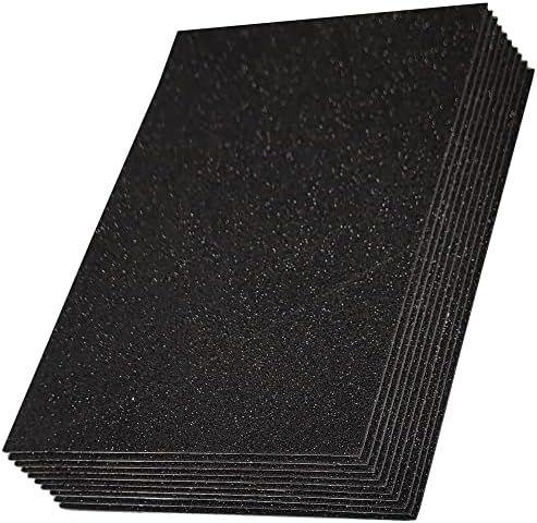 Glitter Eva Foam A3 W Glue #14 Black Packet Of 10Pcs