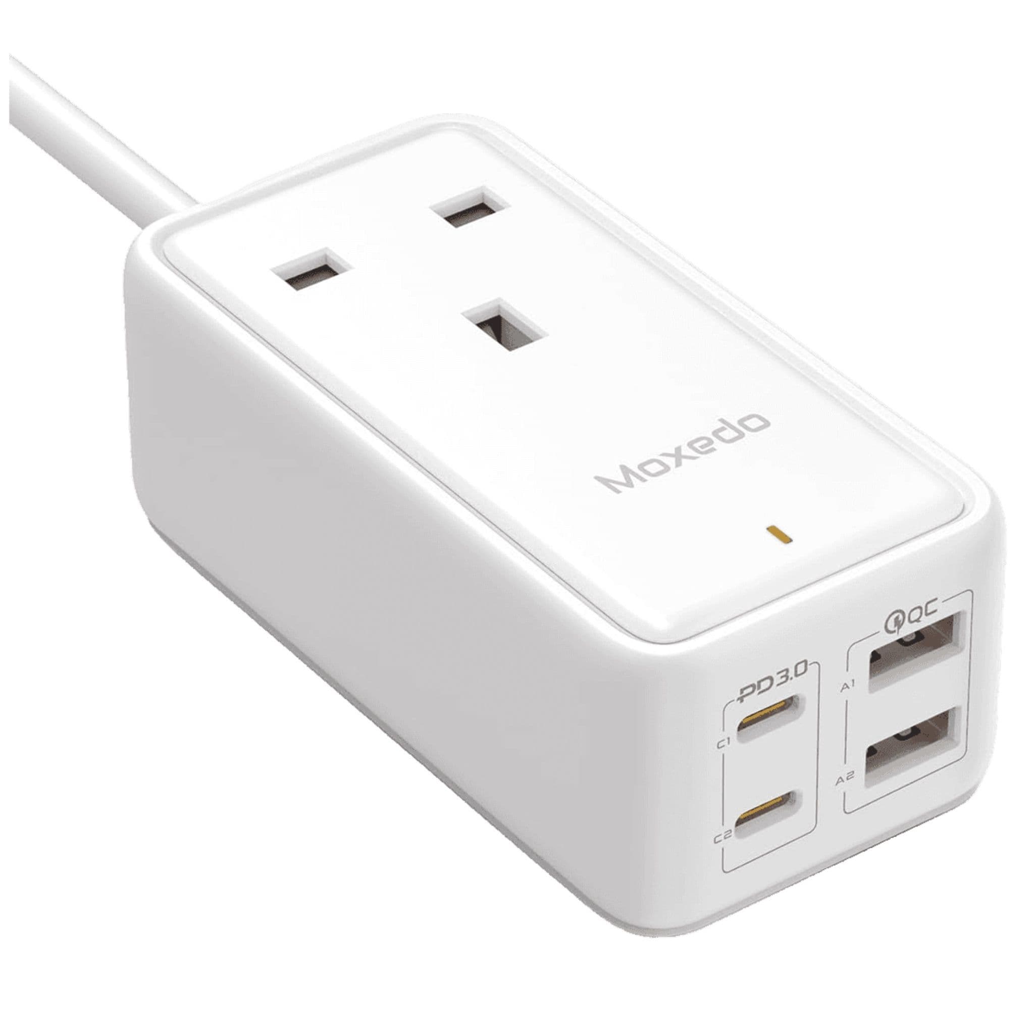 Moxedo Smart Plug 65W Gan Iii Extension Cord 2Usb And 2Usb-C Ports- 2M