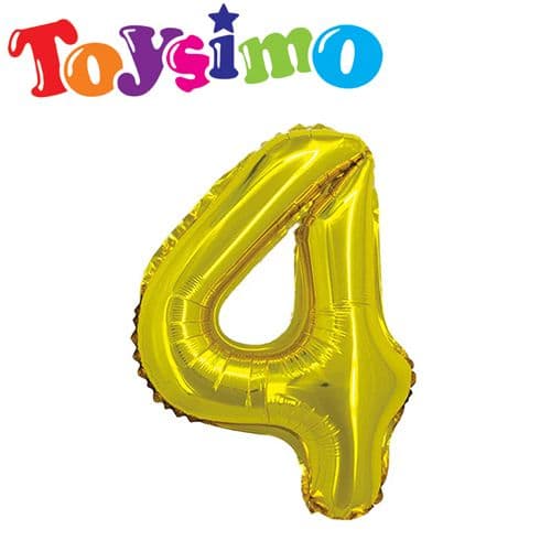 40-Inch Gold Color Number 4 Balloon