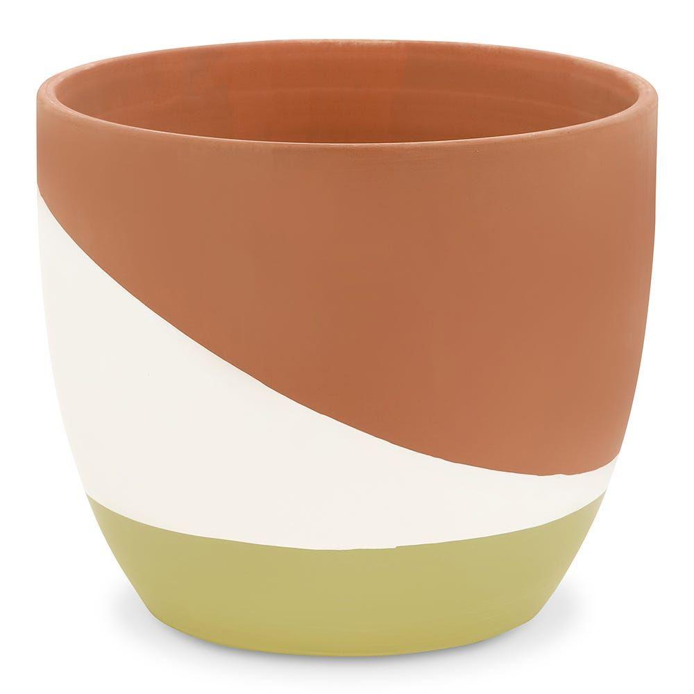 Marble Terracotta Planter, Multicolour - 35X28.5 Cm