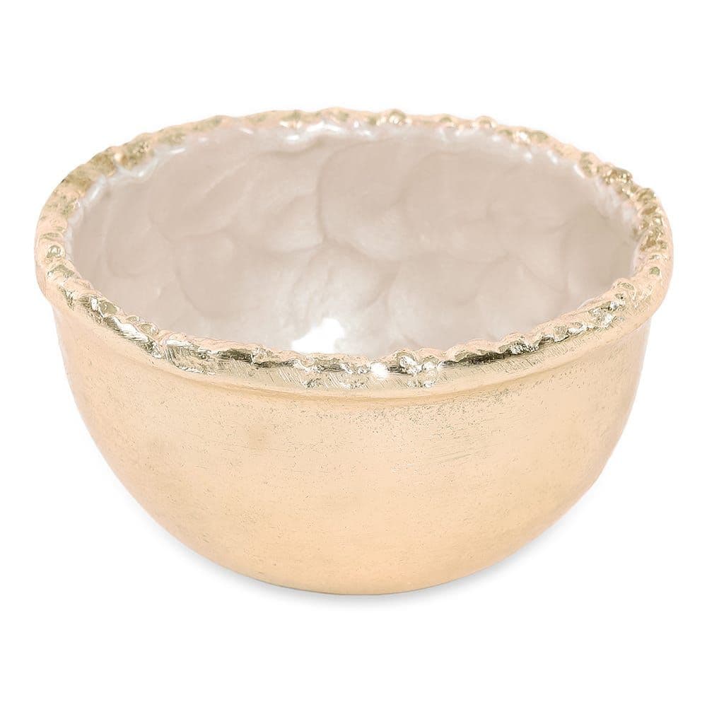 Zeno Bowl, Ivory & Gold - Small, 10X4 Cm