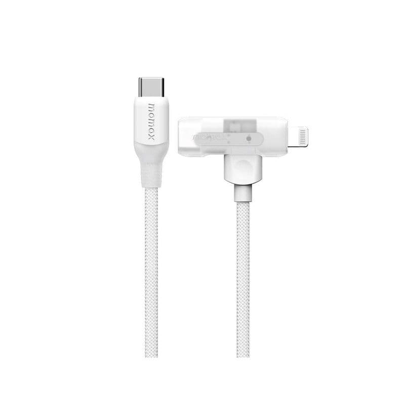 Momax 1-Link Flow Duo 2In1 Usb-C To Usb-C+Lightning Cable 1.5M (Color: White)
