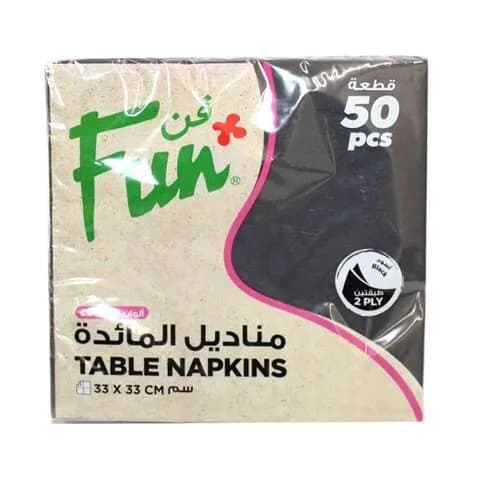 Fun 2Ply Napkin 33X33 Black 50Pcs