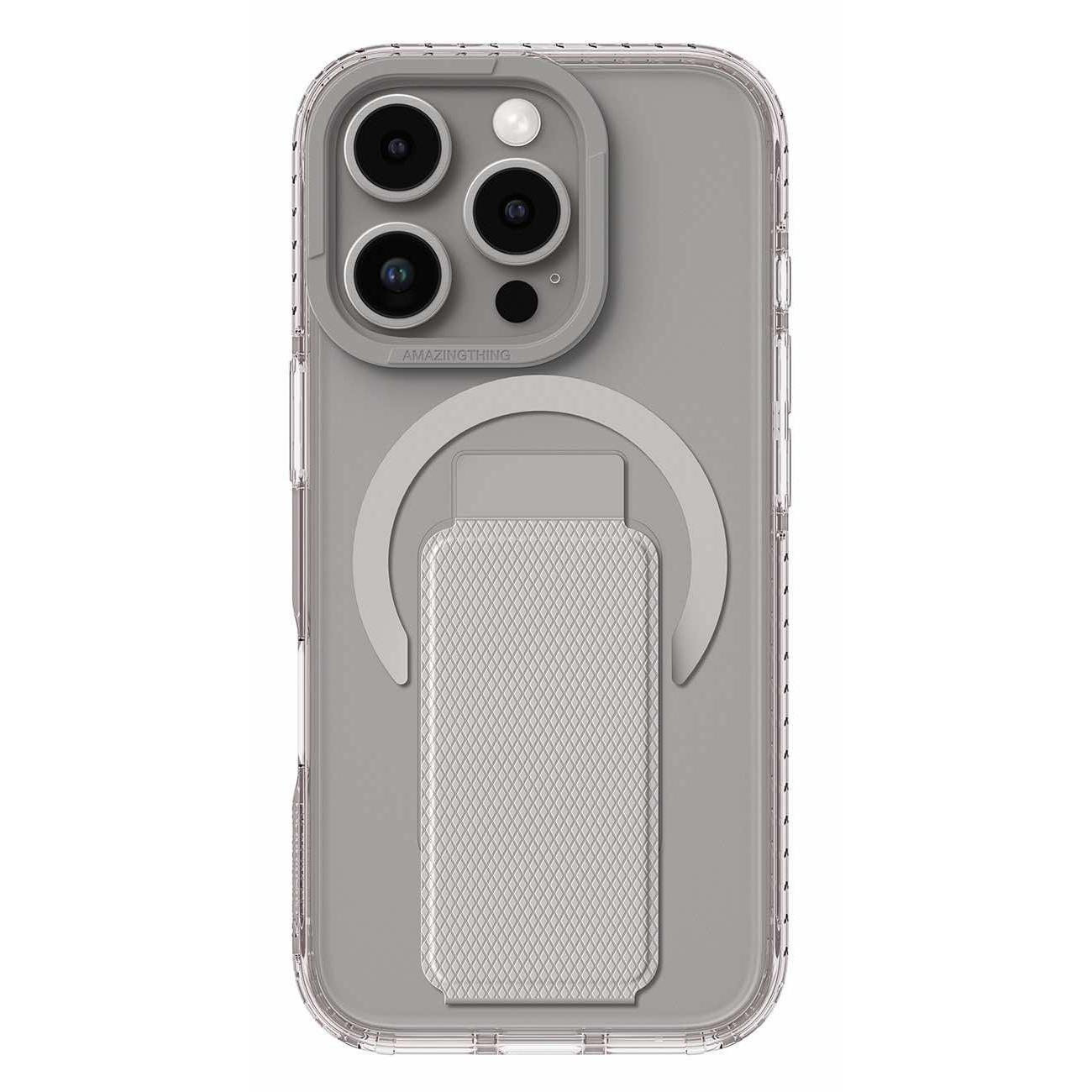 Amazingthing Titan Pro Case For Iphone 16 Pro Max / Support Magsafe / With Grip & Stand / Grey