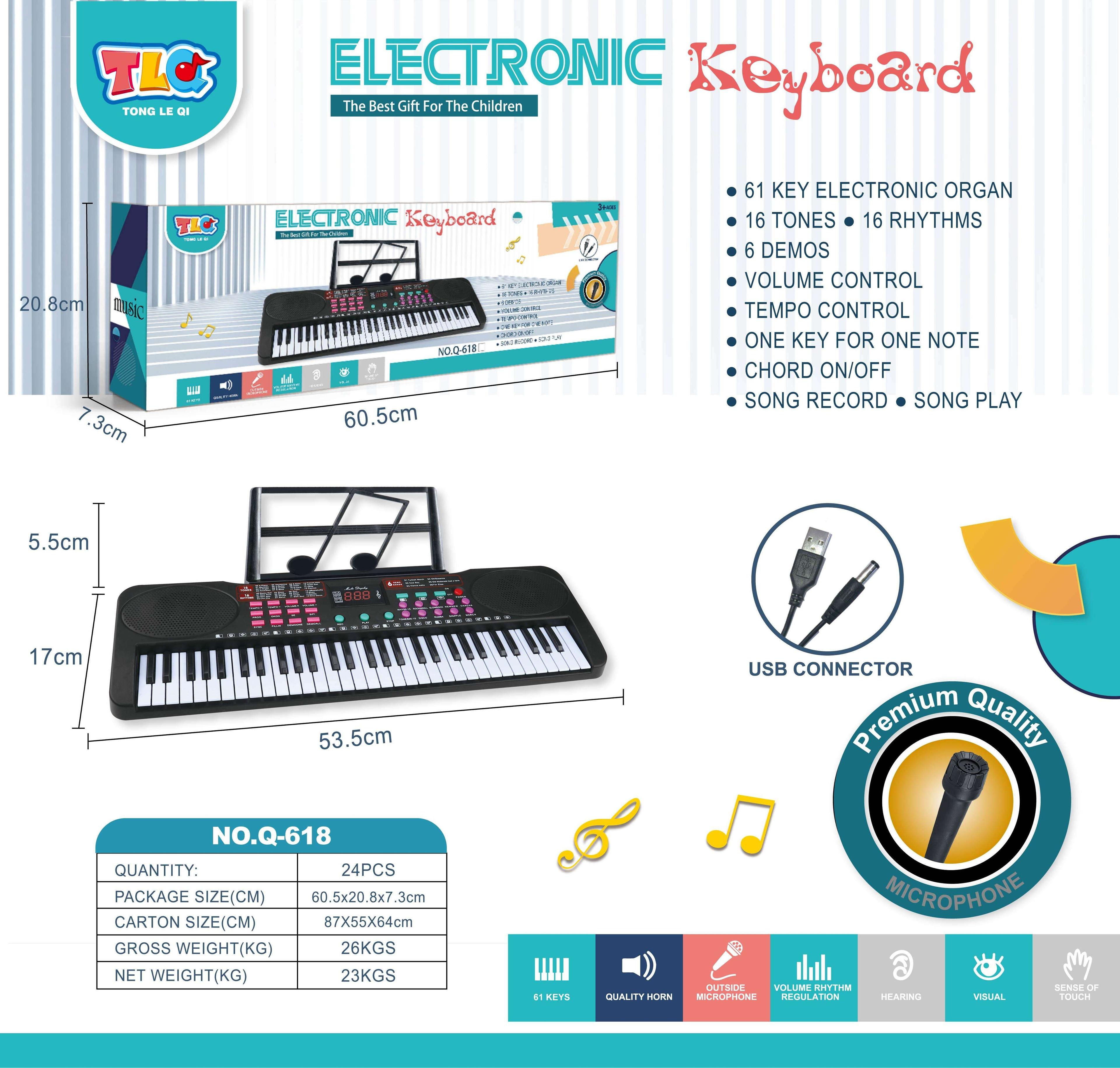 61 Key Electronic Keyboard Usb With Recording 