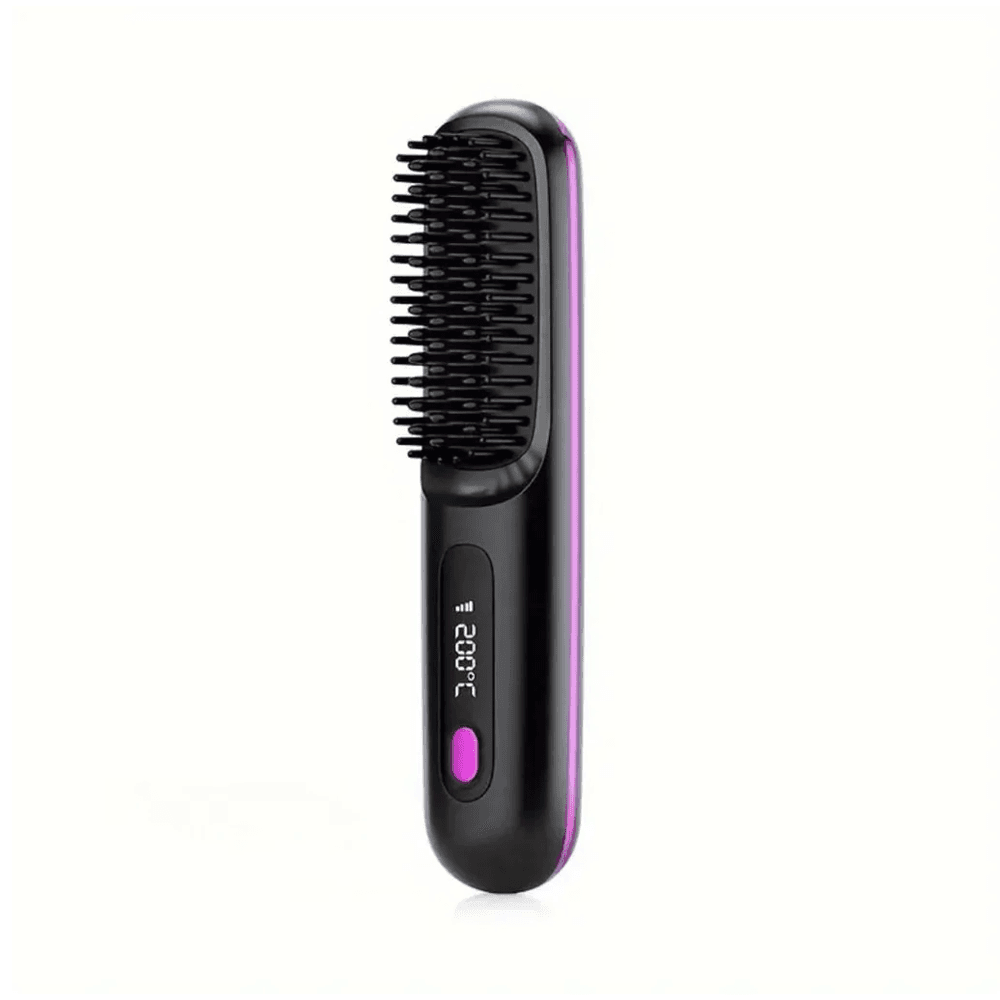 2 In 1 Usb Charging Wireless Portable Hair Straightener Brush