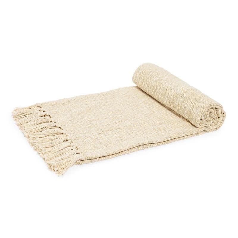 Plaza Lurex Throw, Beige - 125X150 Cm