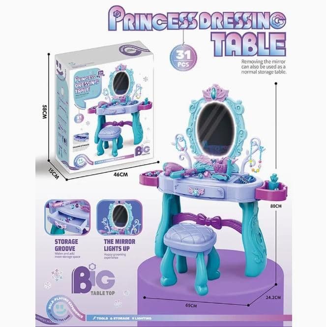 Princess-Designed Makeup Table For Girls (31 Pieces) No.16607