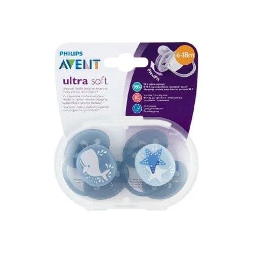 Avent Ultra Soft Soother Flex Fit For Boy 6-18M