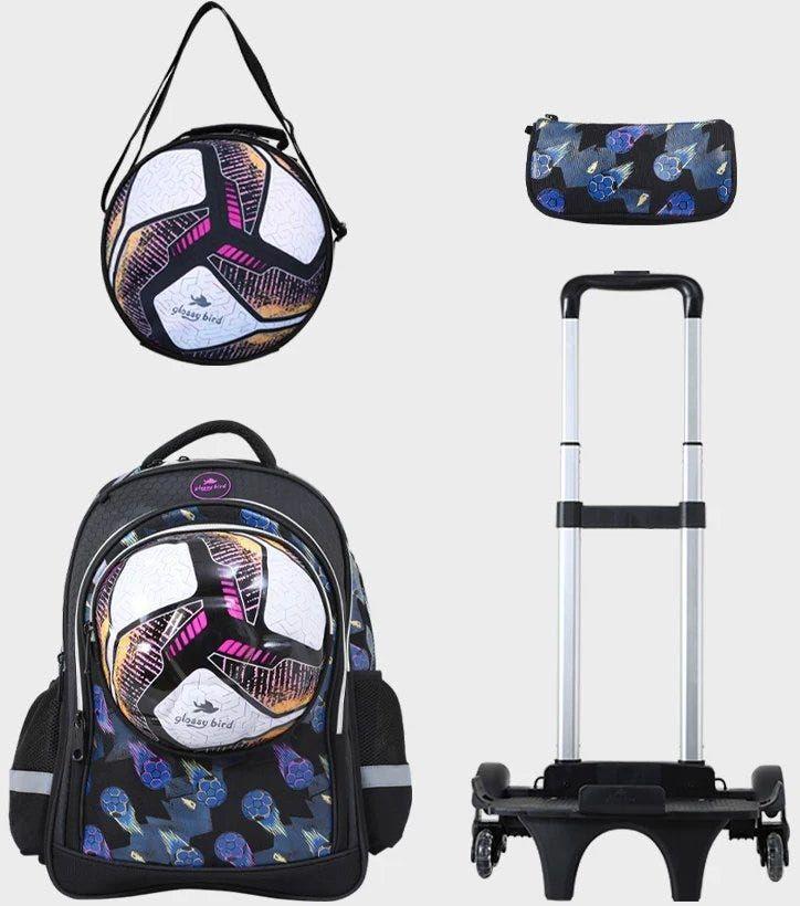 ""Trolly 3 Wheels Backpack Multi Comp F.Ball 18"" & L.Bag, P.Case Case Set Gb5251Tb/Tt Black"