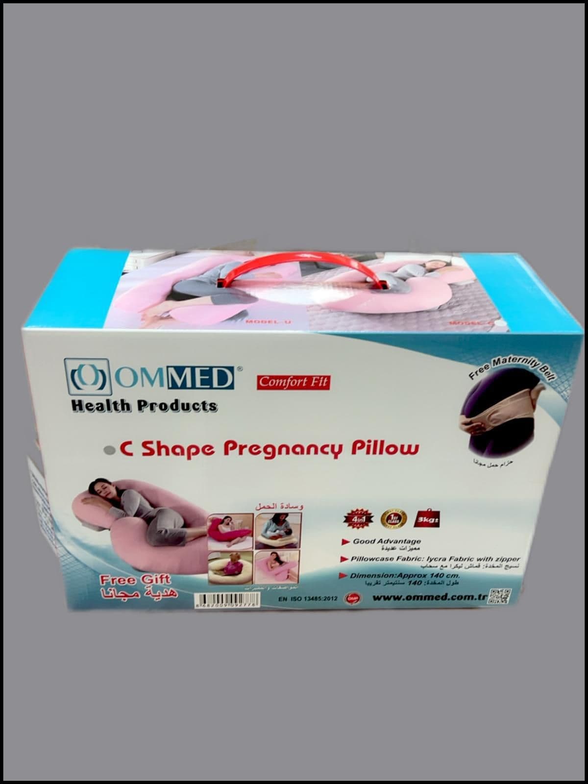 Ommed C Shape Pregnancy Pillow With Free Maternity Belt