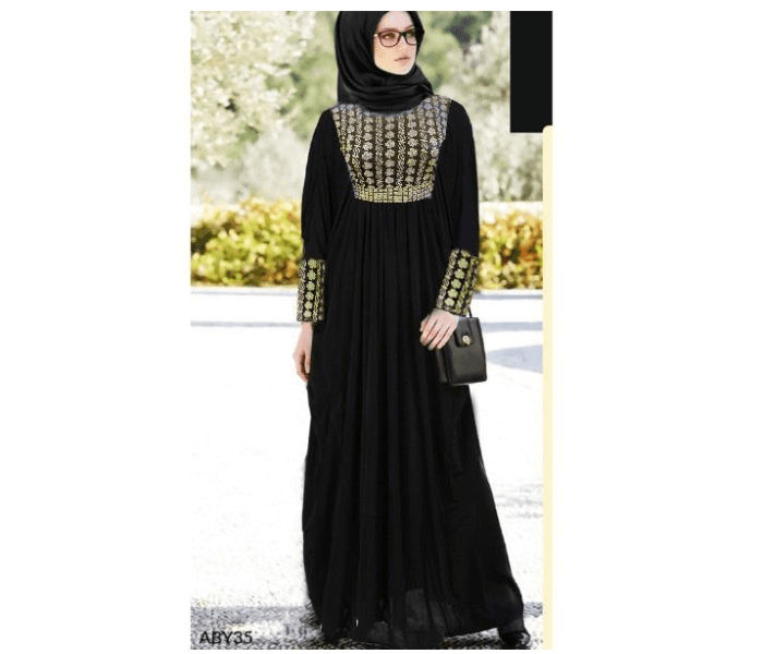 BY01 Casual and Fashionable 58 Sized Abaya for Women - Black