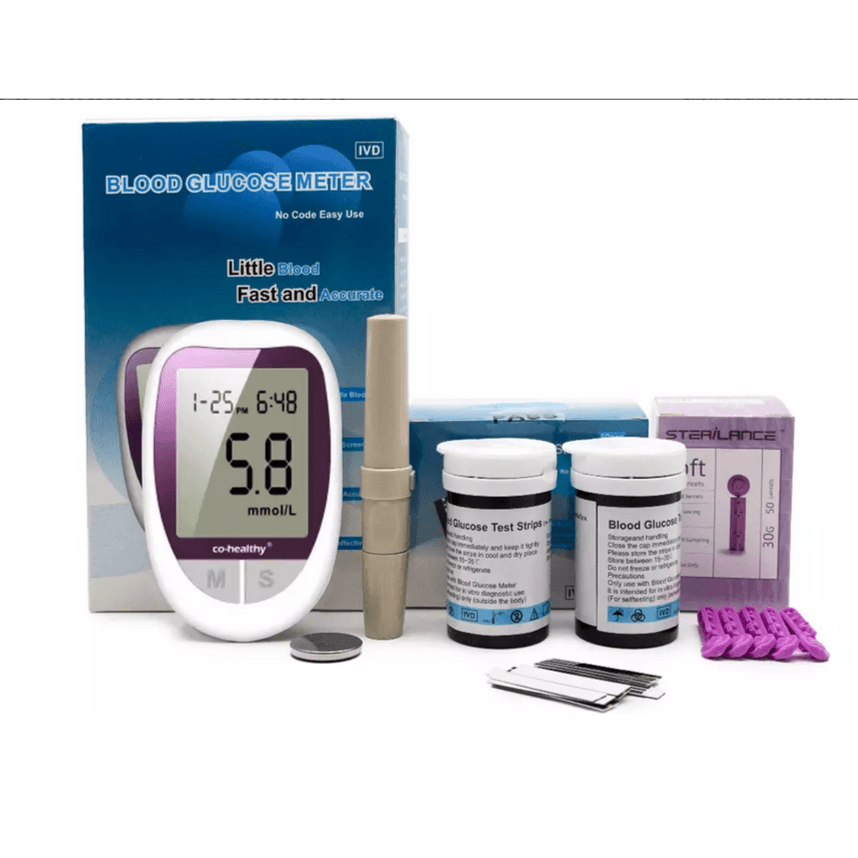Ivd Blood Glucose Meter Sugar Monitor Kit With 50 Strips And 50 Lancets