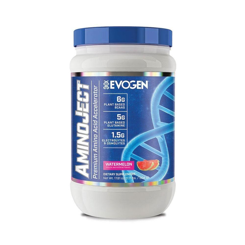 Evogen AminoJect | Vegan Fermented Plant Based BCAA Watermelon 504gm