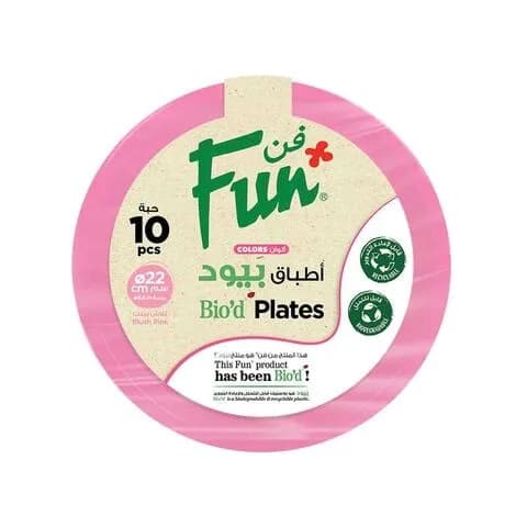 Fun Bio Plates 22Cm Blush Pink 10Pc