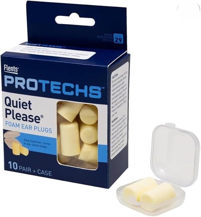 Flents Protechs Quiet Please Foam Ear Plugs NRR29 With Case 10 Pair