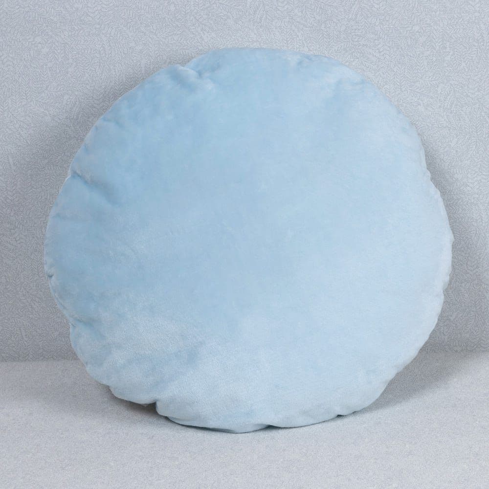 Zen Flannel Round Cushion, Ice Blue Â€“ 60 Cm