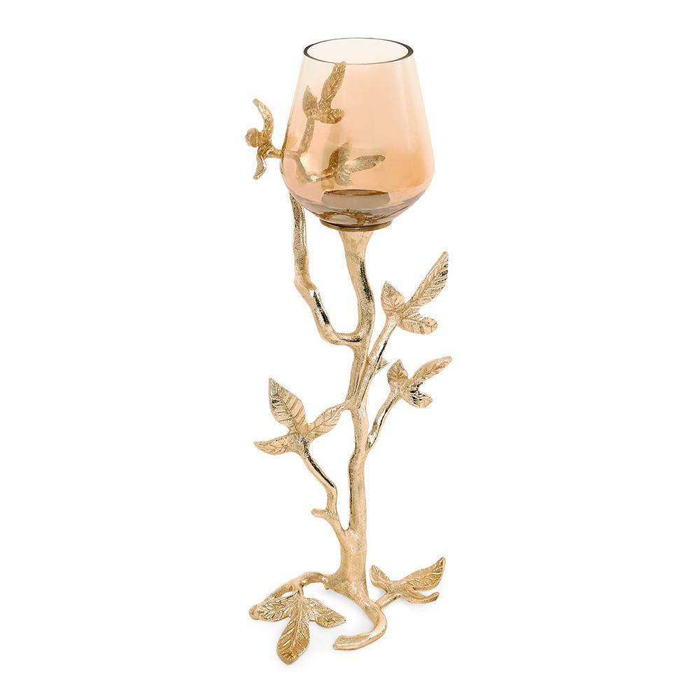 Mural Votive Candle Holder, Gold - Large, 12X43 Cm