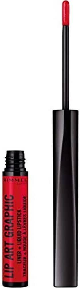 Rimmel London Lip Art Graphic Liner Liquid Lipstick 610 Scarlet