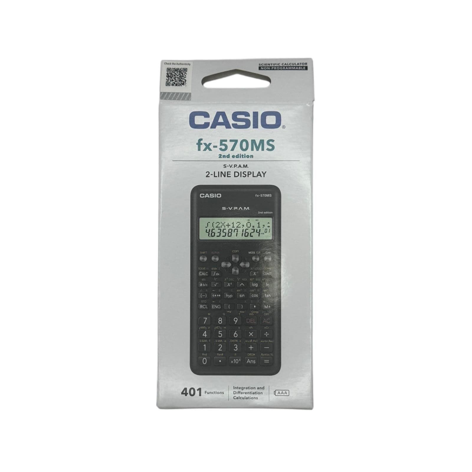 Casio Scientific Calculator Fx-570Ms (401 Functions)
