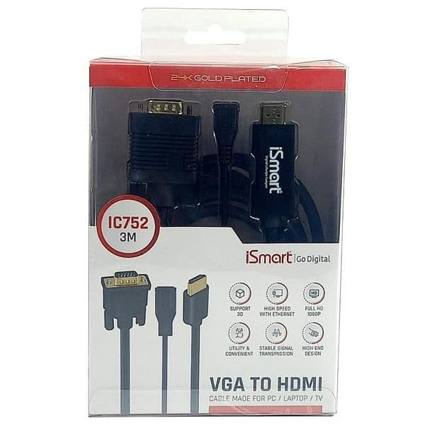 كابل أي سمارت VGA إلى HDMI بطول 3 متر IC752 No.16191