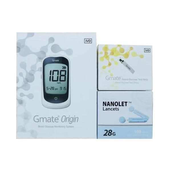 Gmate Origin B/Glucose Monitor 1'S +50 Strips +100Lancets #20710