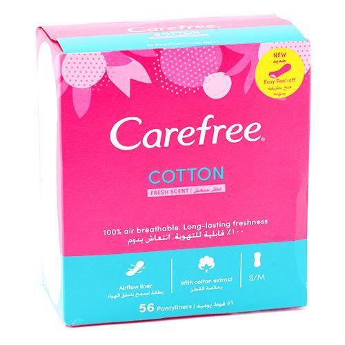 Carefree Daily Panty Liners Cotton Fresh Scent 56 Pc