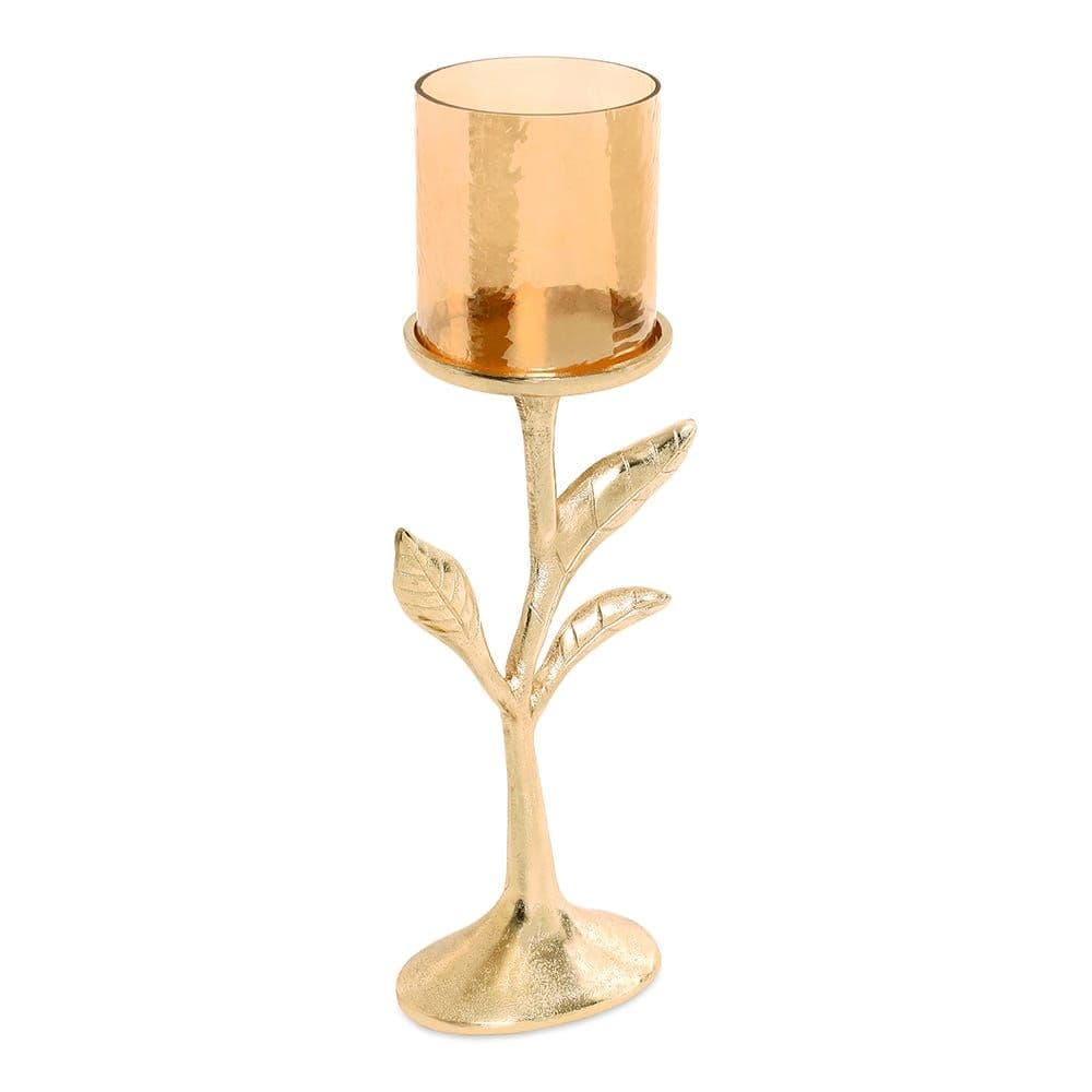 Zeno Pillar Candle Holder, Gold - Large, 15X40 Cm