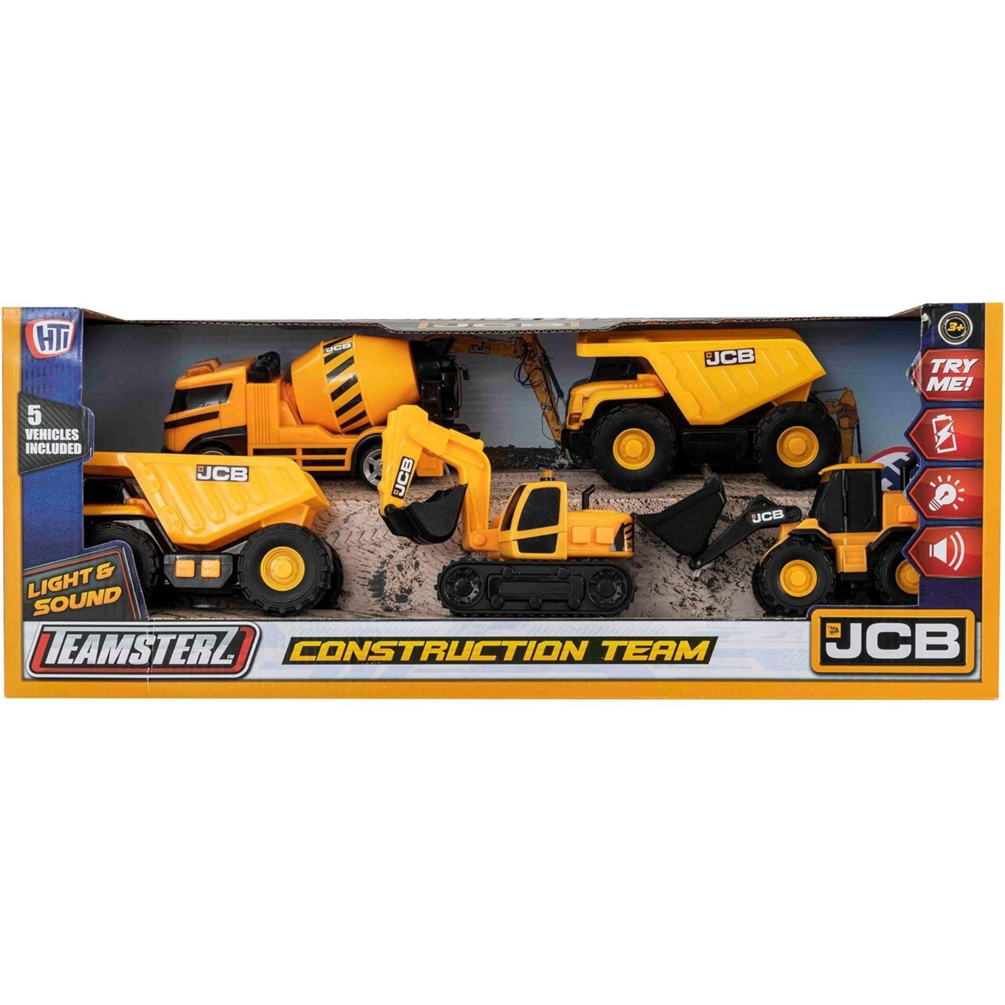 Teamsterz Jcb Light & Sound Construction Team 5 Piece Set Play Vehicles