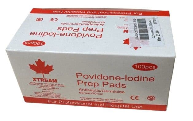 Xtream Povidone-Iodine Prep Pads 65X30mm 100's