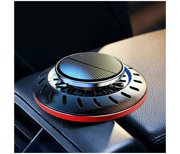 Solar Car Fragrance Double Ring Rotating Car Aromatherapy For Car, Home, Office Air Fresher Decoration Perfume Diffuser - B