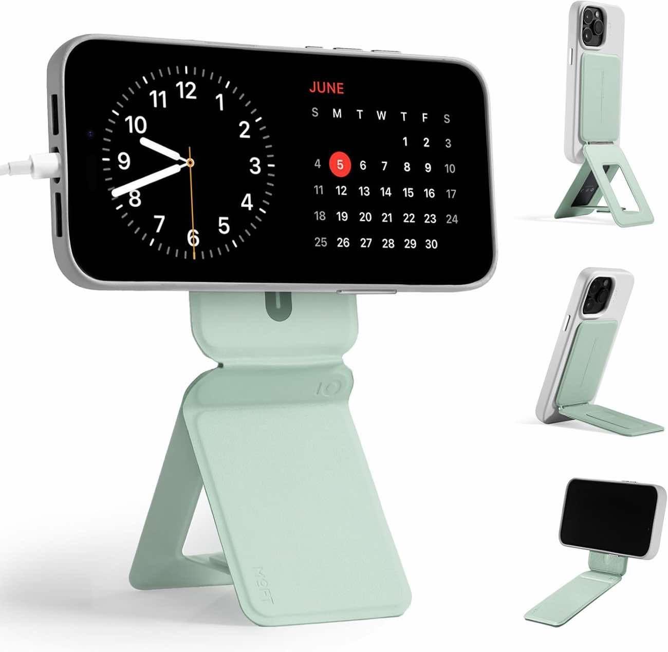 Moft Stand + Tripod For Iphone / Foldable / Converts To Tripod / Magsafe / Peppermint