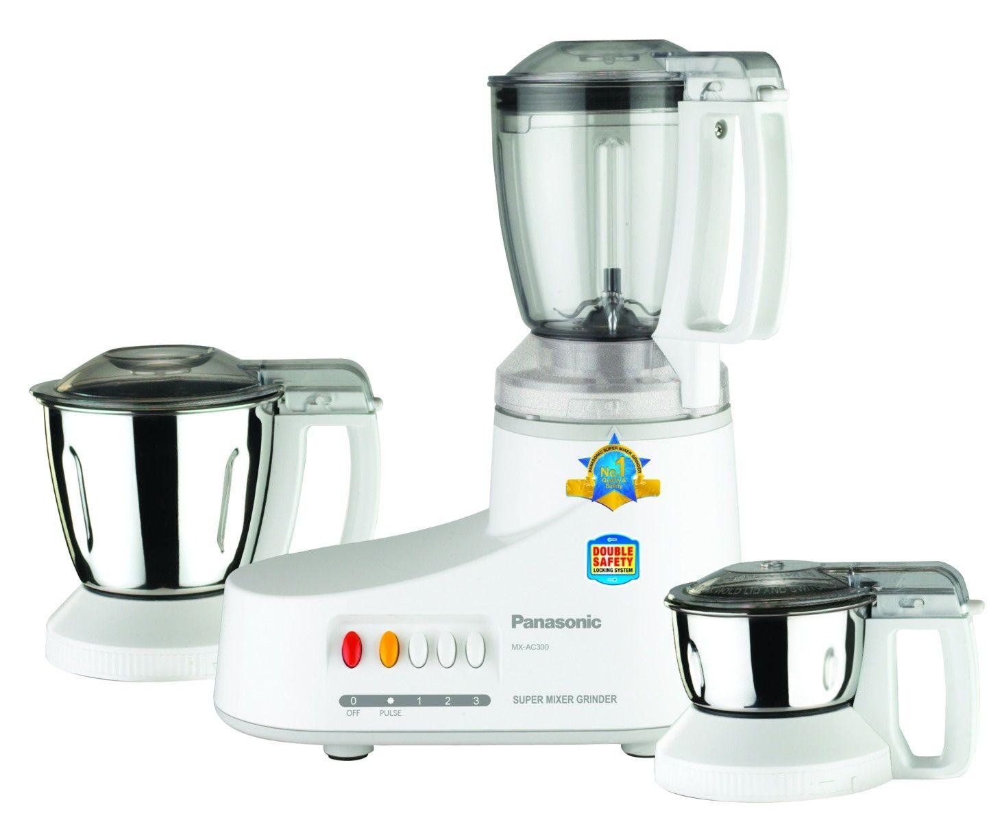 Panasonic Mixer Grinders Mx-Ac300Wtz, 1000W, 3 Jar