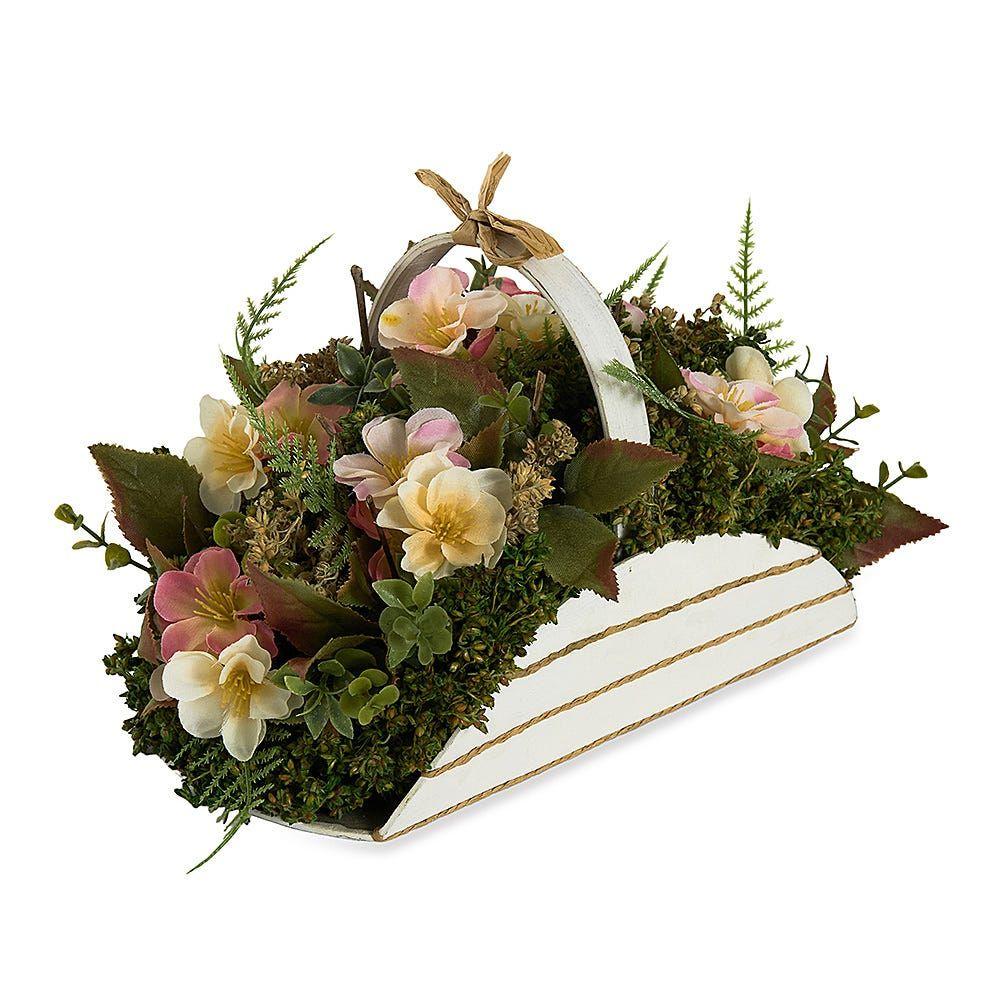 Apple Blossom Halfmoon Basket, Peach - 25X15 Cm