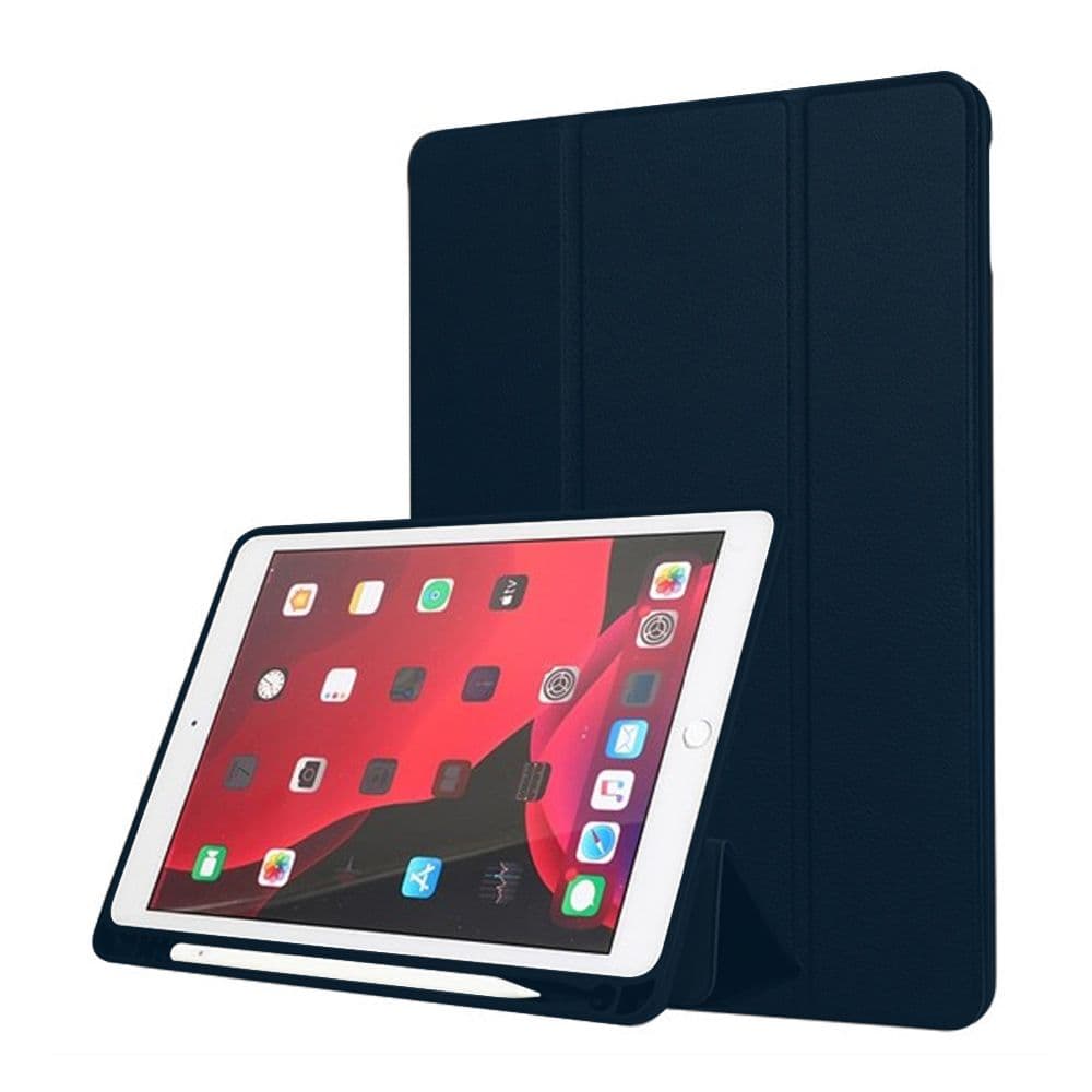 Ipad 12.9 Leather Tablets Case Bark Blue