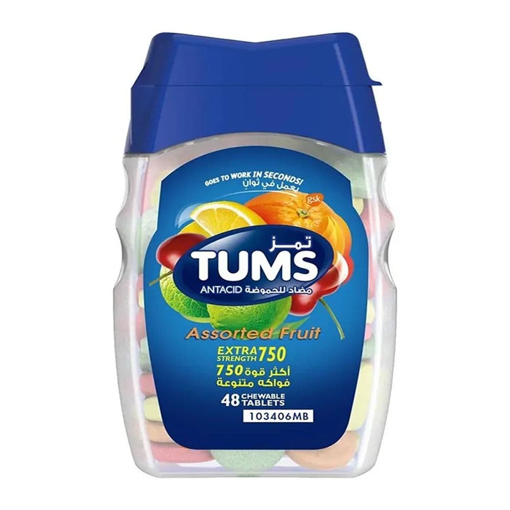 Tums Antacid Assorted Fruit 48 Chaw Tab