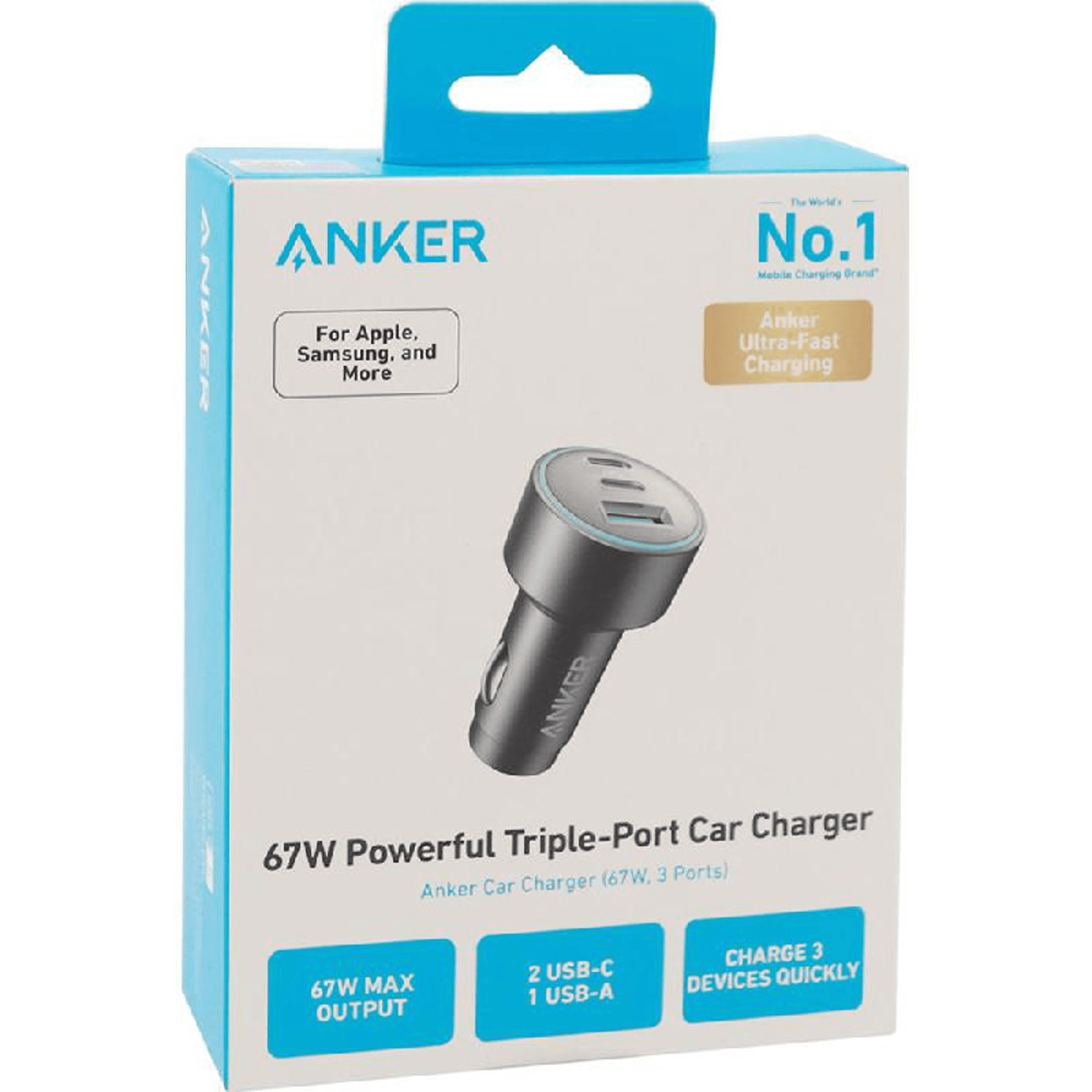 Anker Car Charger (67w,3ports)