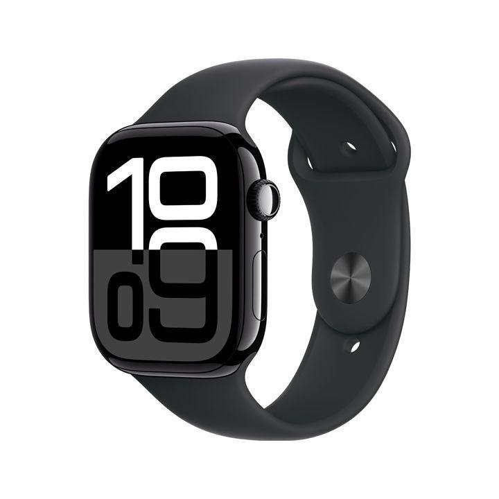 Apple Mwy33Qa/A Watch Series 10 Gps + Cellular 46Mm Jet Black Aluminium Case With Black Sport Band -