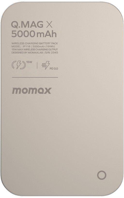 Momax Q.Mag X 5000Mah 15W Magsafe Wireless Power Bank (Color: Grey)