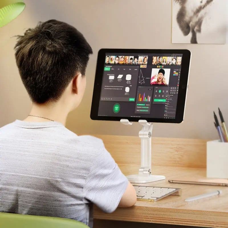 Double Folding Desktop Stand With Large Adjustable Angle White - Hoco Ph34
