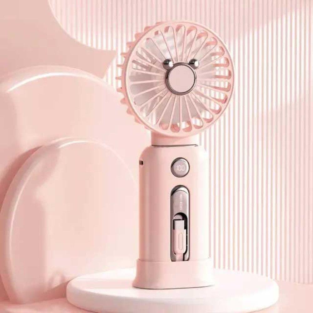 Green Lion Wind Mate Portable Power Bank & Fan - Pink