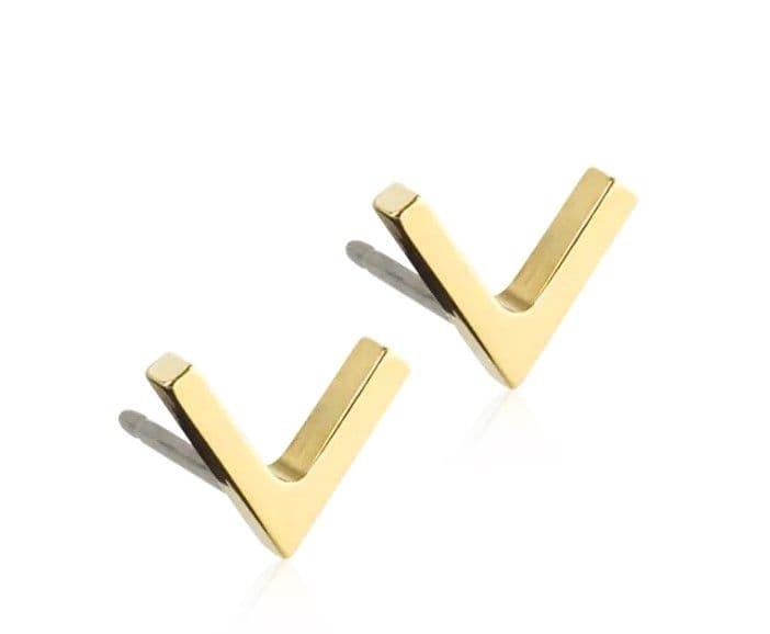 Blomdahl Golden Titanium 8Mm Plain V Earring J