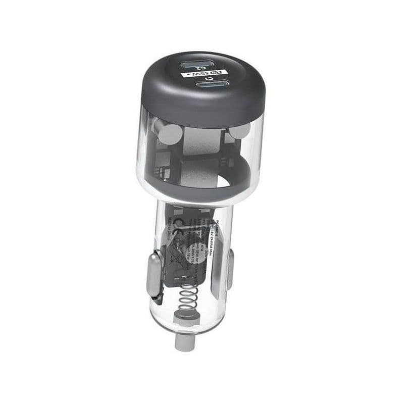 Powerology Ultra-Quick Crystalline Series Car Charger Transparent