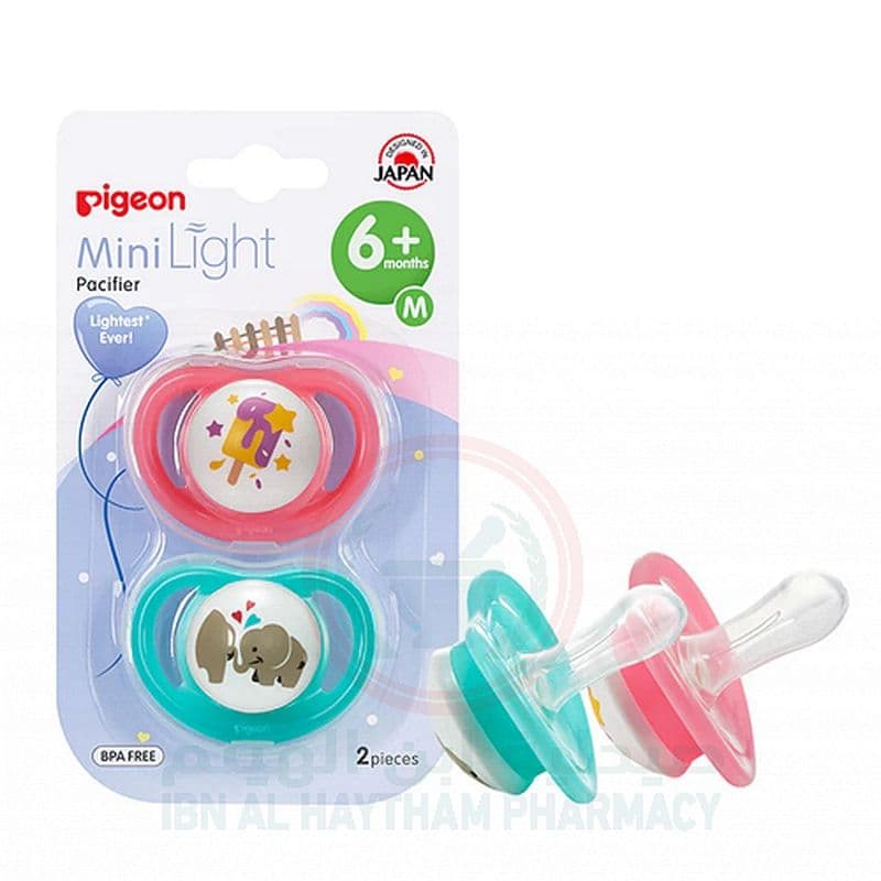 Pigeon Minilight Pacifier Double (M) Girl Ice Cream & Elephant