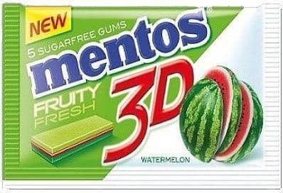 Mentos 3D Watermelon Sugar Free Gum, 8.5G