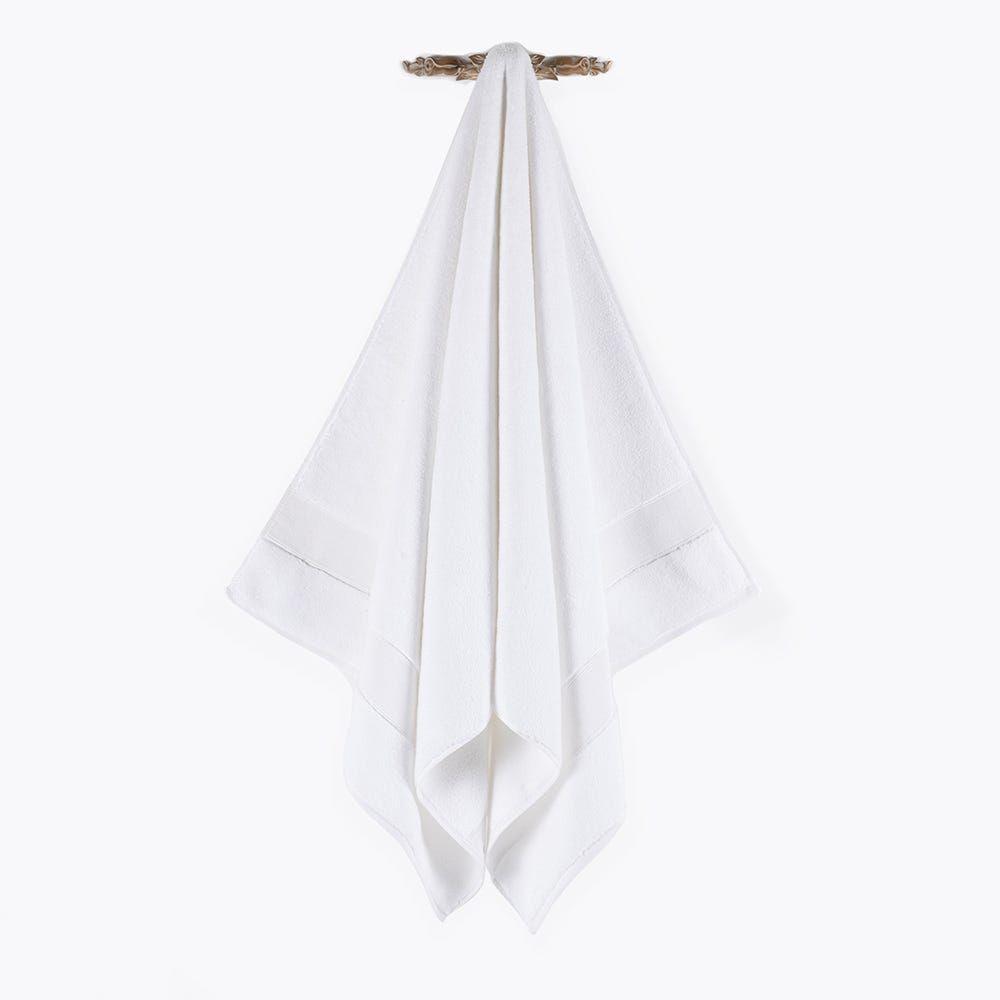 Micro Pleat Bath Towel, White - 630 Gsm, 70X140 Cm