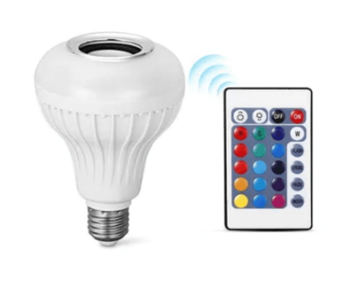 12W Led Bluetooth Speaker Bulb With Remote Control - White