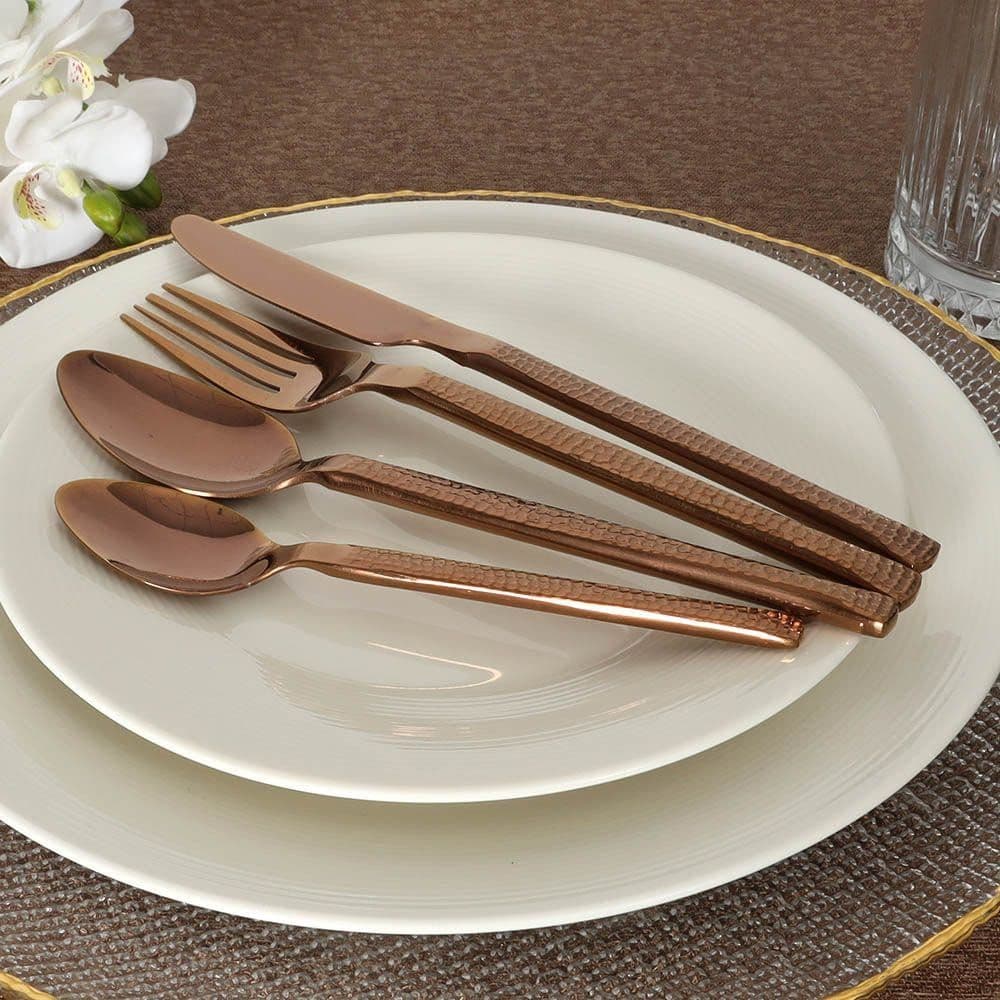 Maxim 24-Piece Stainless Steel Cutlery Set, Copper
