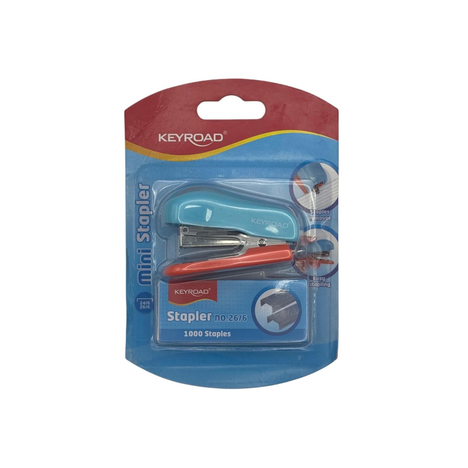 Keyroad Mini Stapler + Staples (1 Card)
