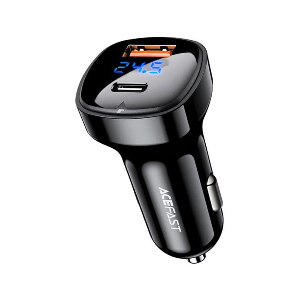 Acefast B4 Digital Display 66W(Usb-C+Usb-A) Dual Port Car Charger